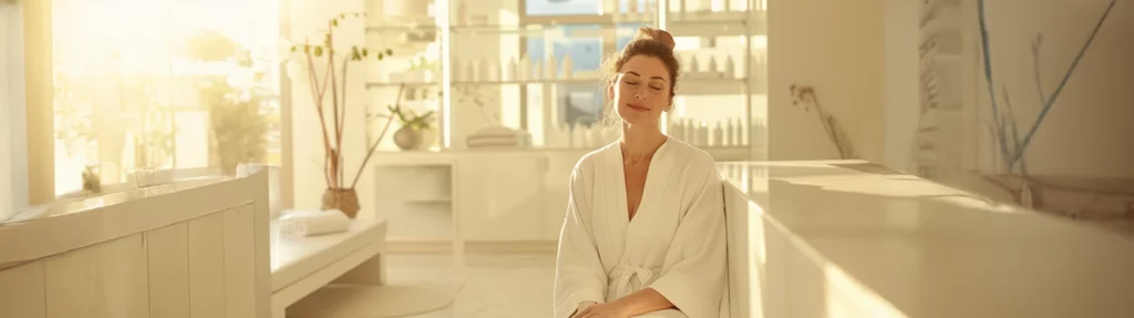 Femme européenne dans un centre bien-être, illustrant les effets beauté et tonifiants de la Tecarthérapie sur le corps
